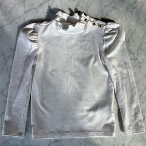 Janie and Jack White Ruffled Long Sleeve Top